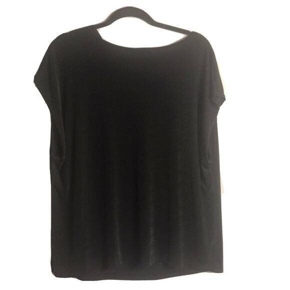 Vintage Claudia Richard Black Drape Neck Blouse Size 3X‎ - Picture 2 of 5